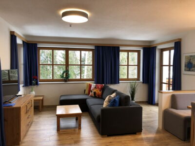 Gemütlicher Wohnbereich in der Ferienwohnung Top 4 im Appartement Schwab Ski-In & Ski-Out in Schladming Rohrmoos an der Piste der 4-Berge-Skischaukel